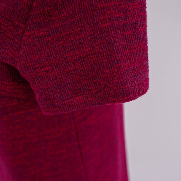 Loft Size 6 Red Knit Open Back Short Sleeve Dress Round Neck Pockets Polyester C - Picture 4 of 11